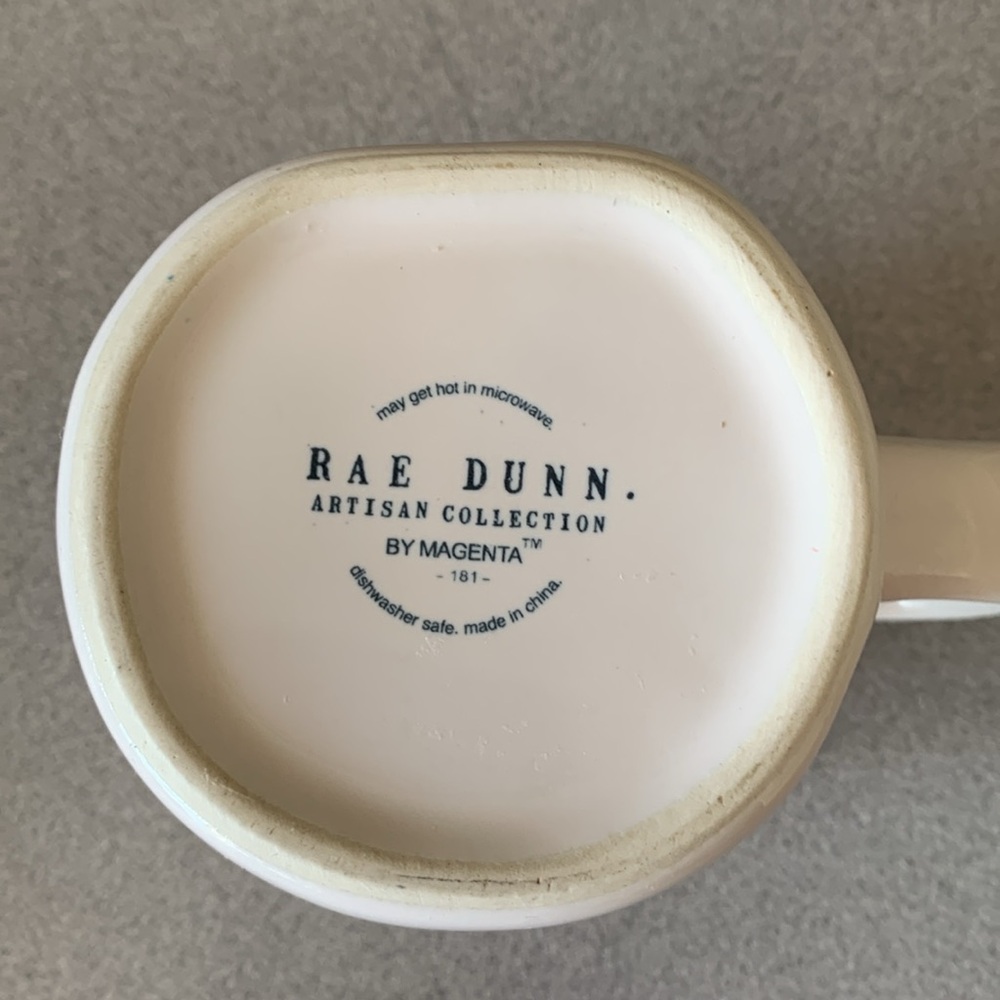 Rae Dunn WOOF Ivory and red glossy mug Artisan Collection by Magenta EUC - Picture 4 of 5